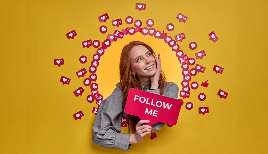 girl asking for social media followers